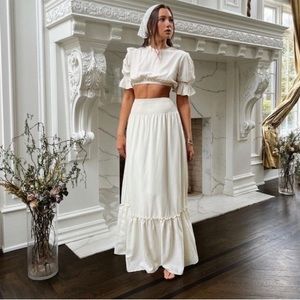 WeWoreWhat Tiered Poplin Ruffle Maxi Skirt